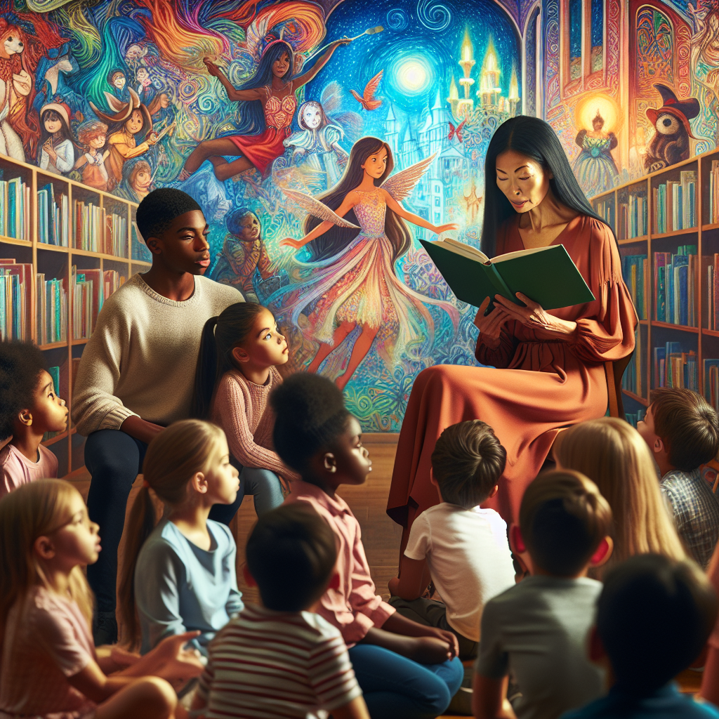 Read to children at the library