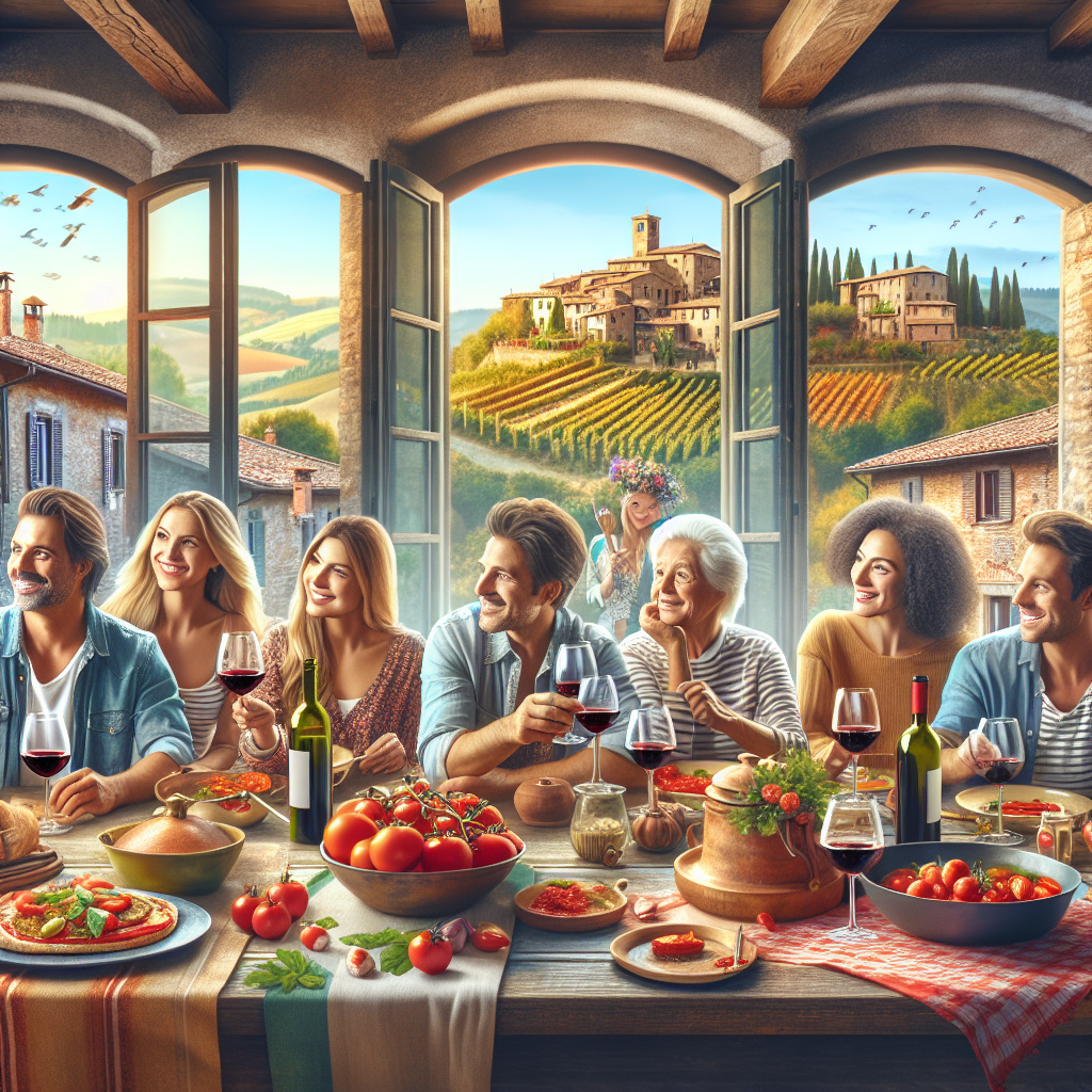 Take a group cooking and wine tour in Italy