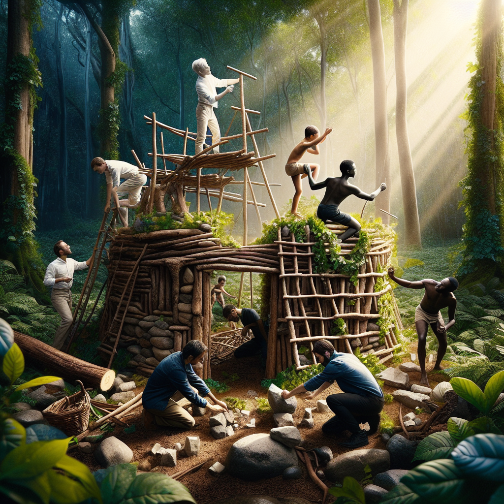 Build a fort using only natural materials