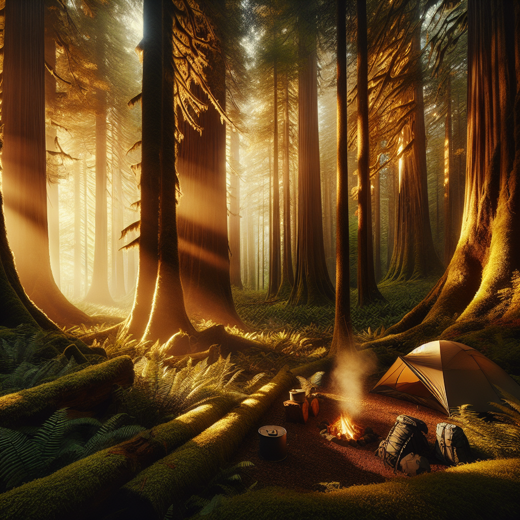 Camp under old-growth trees