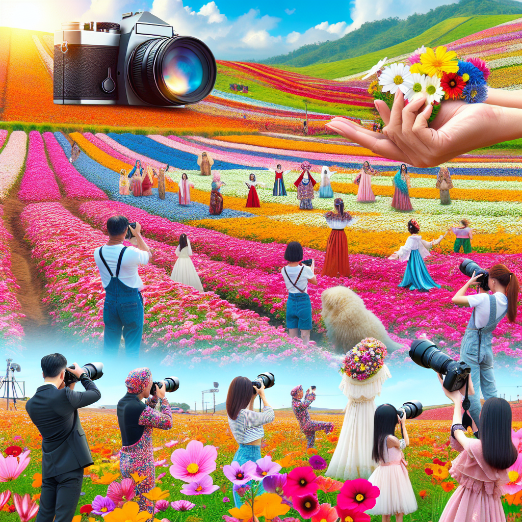 Take Easter photos in a flower field