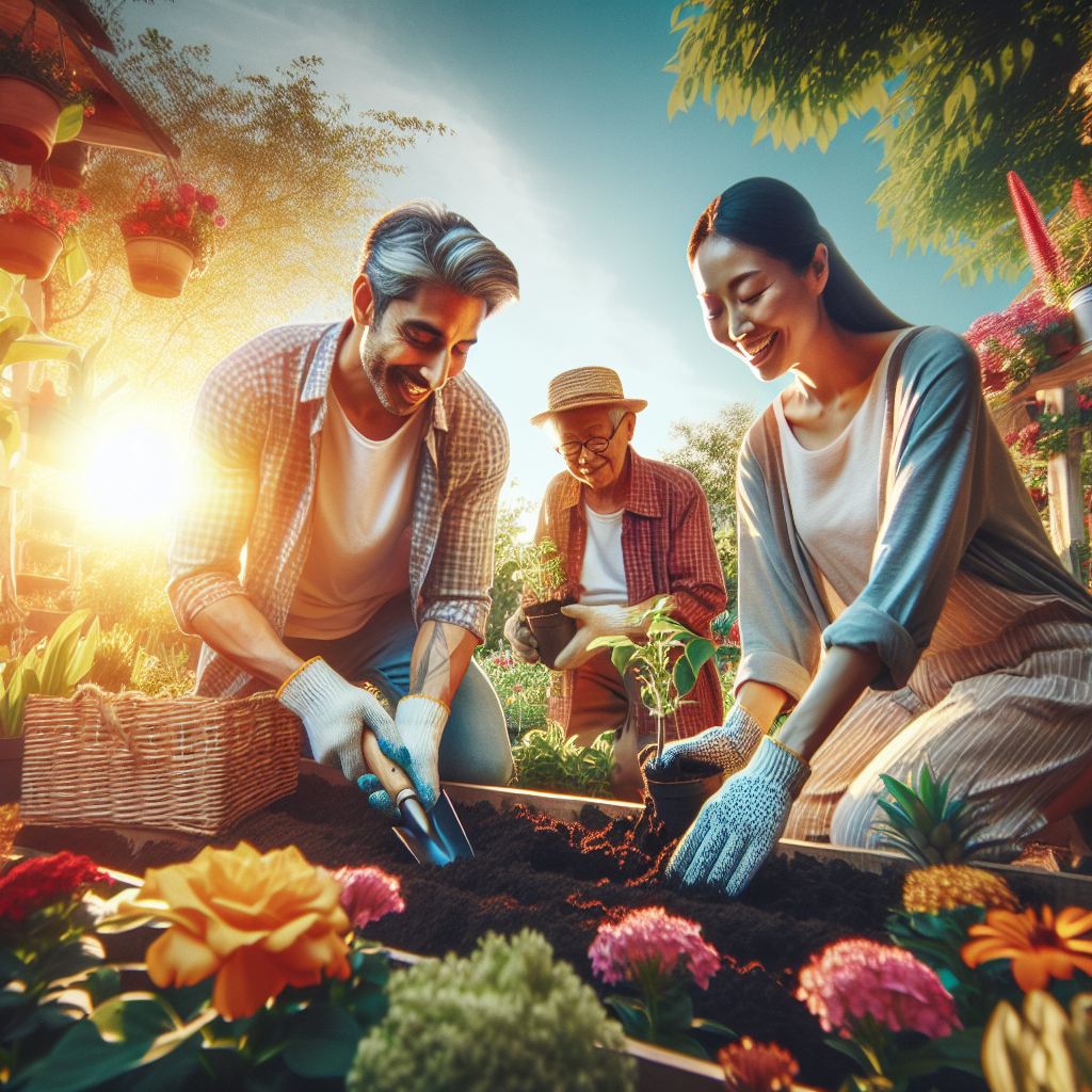 Plant a garden together as a bonding experience