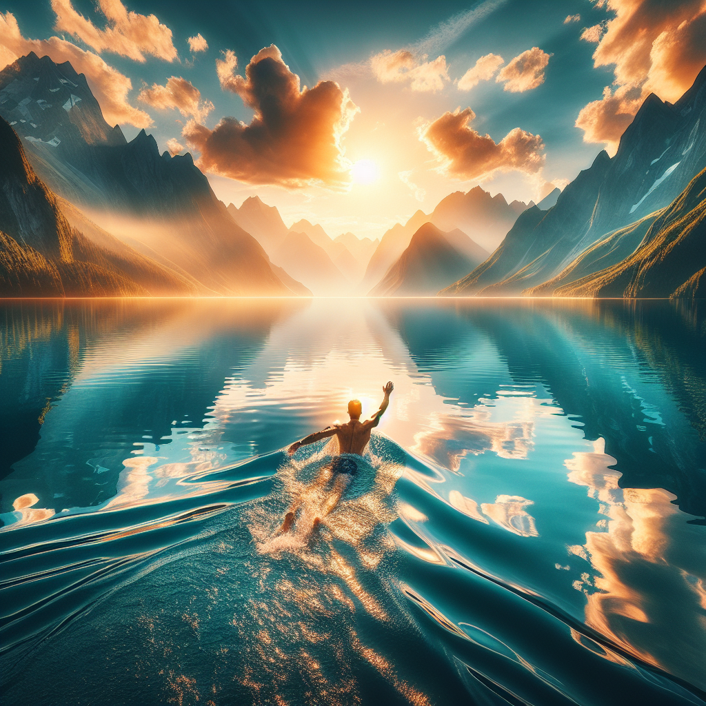 Swim across a lake end to end