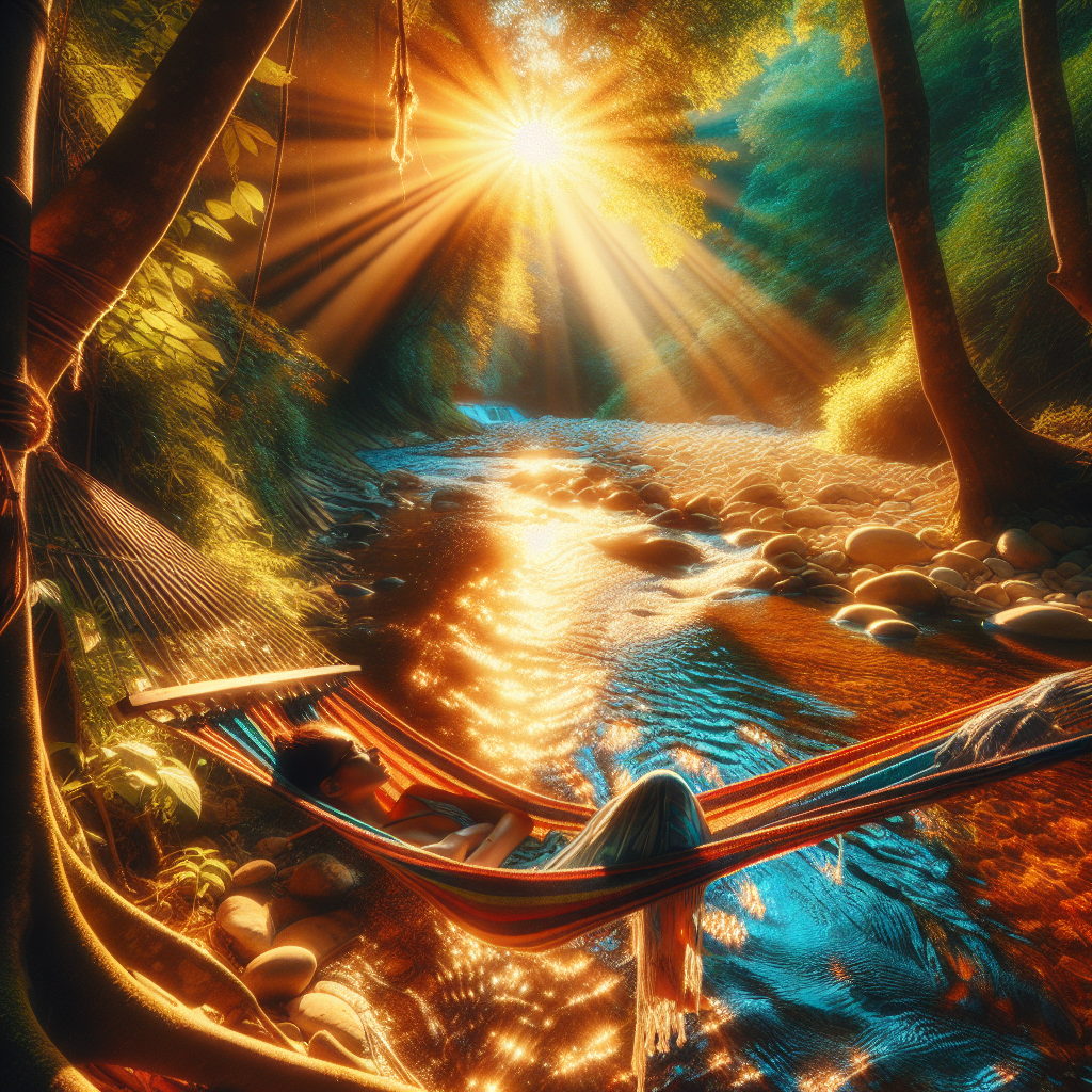 Sleep in a hammock next to a babbling brook
