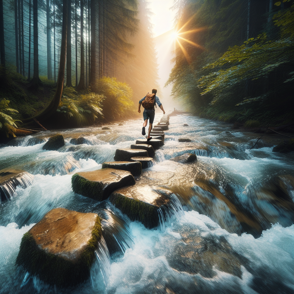 Cross a river using only natural stepping stones
