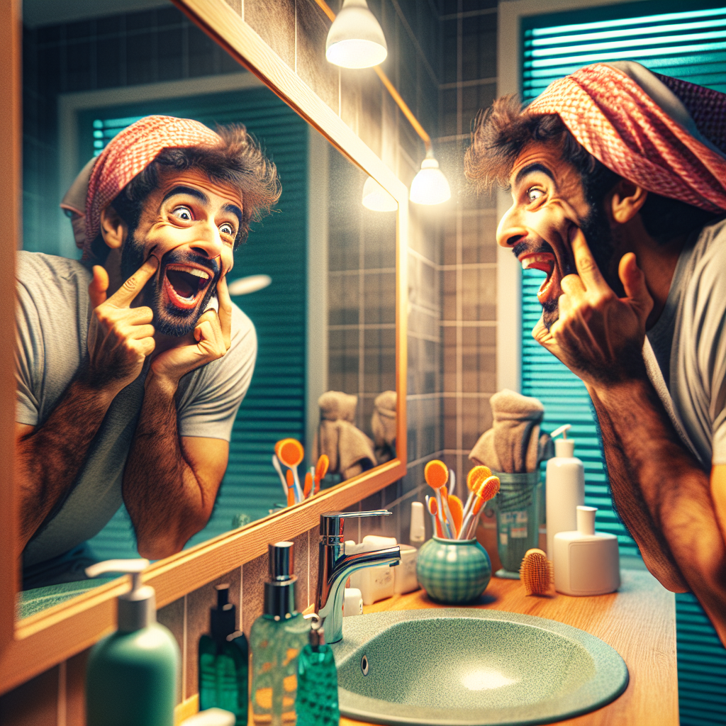Learn to make funny faces in the mirror