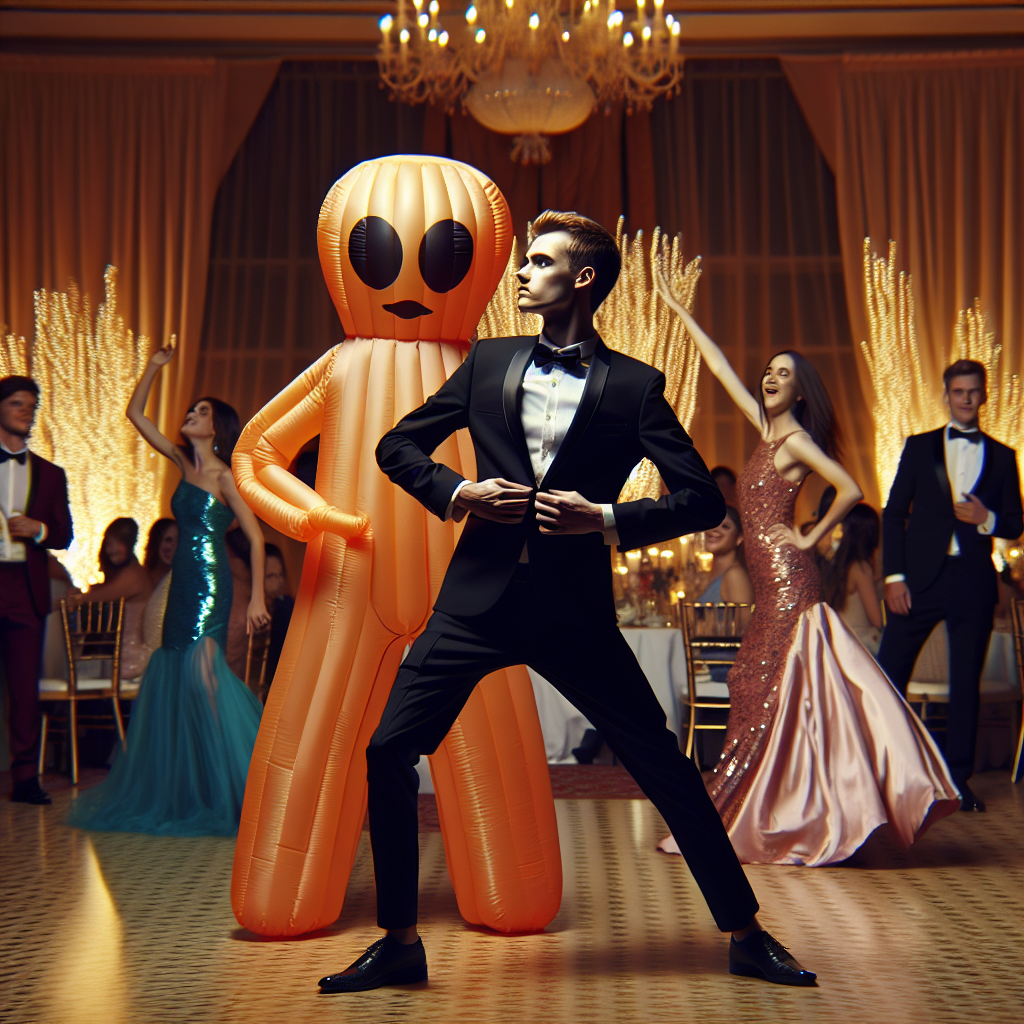 Attend a formal event wearing a inflatable costume