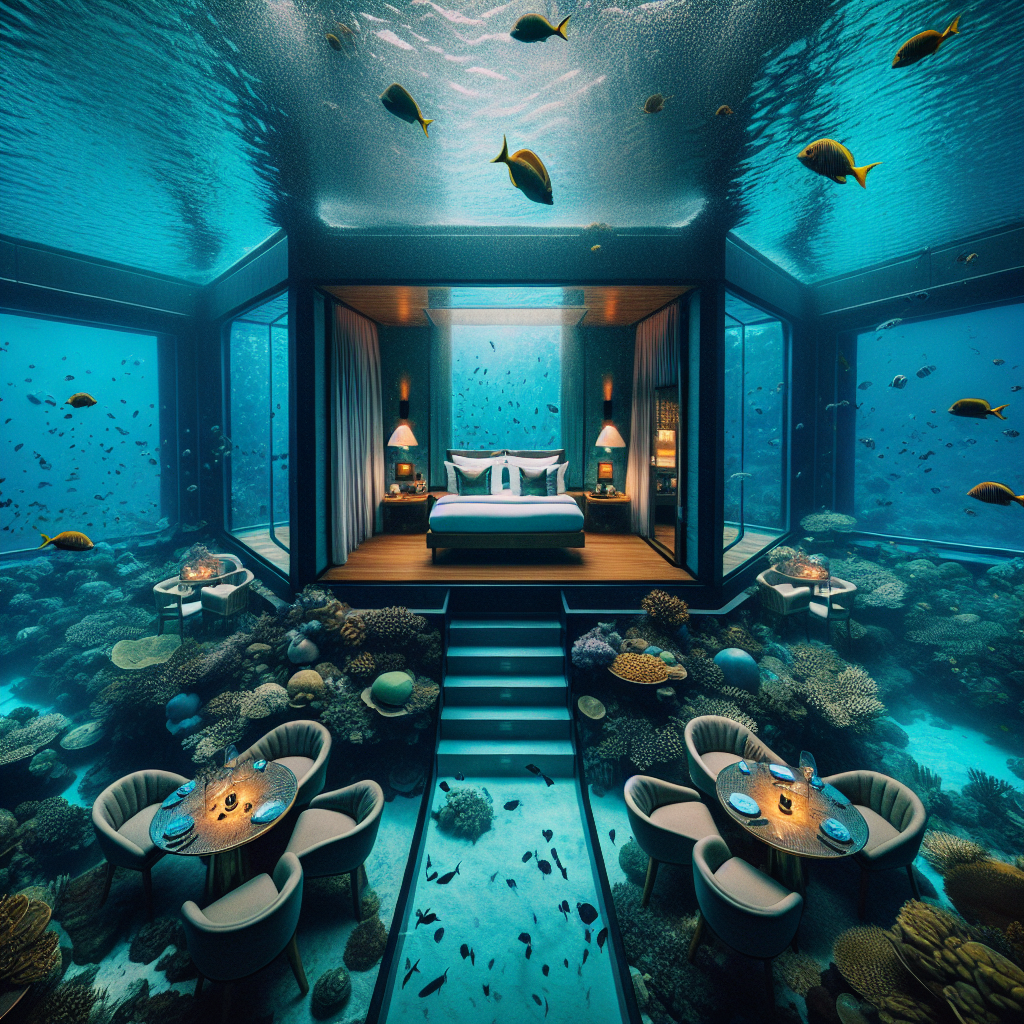 Stay in an underwater hotel room
