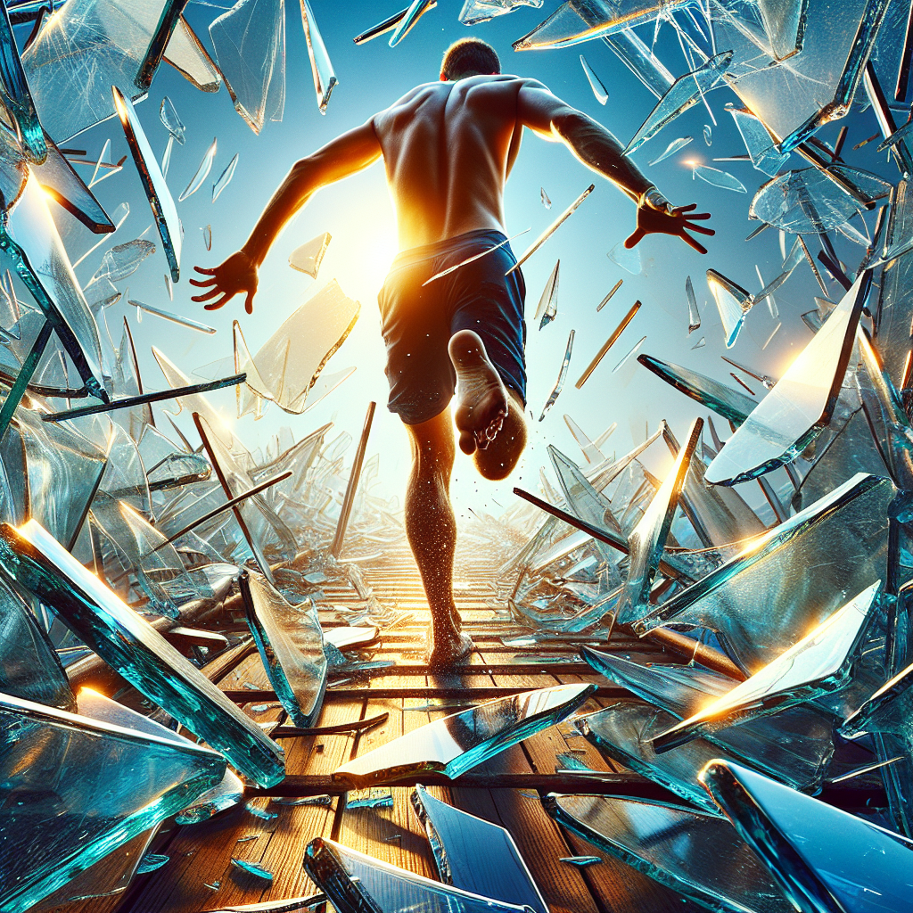 Learn to walk on broken glass safely