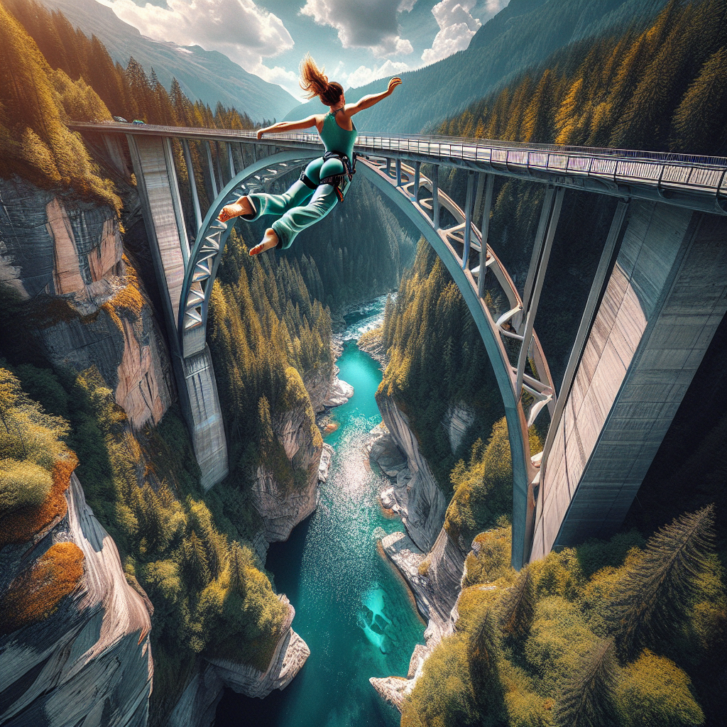 Base jump off a building or bridge