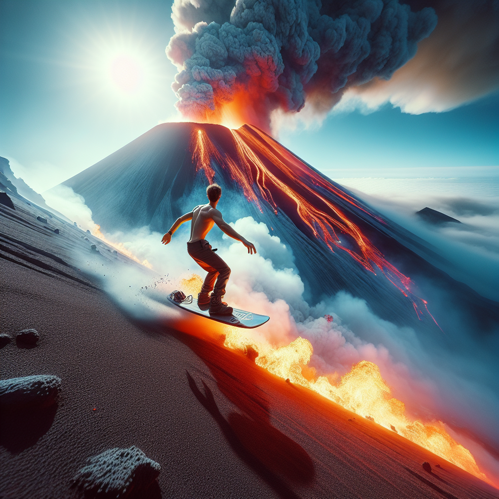 Go volcano boarding down an active volcano