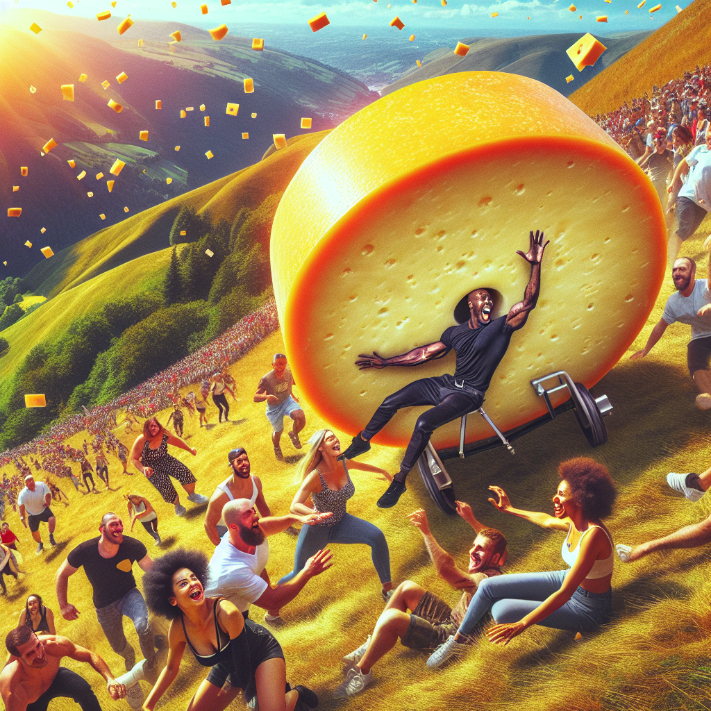 Participate in a cheese rolling competition