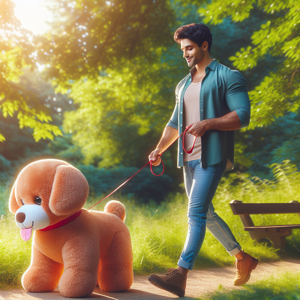 Walk a stuffed animal on a leash
