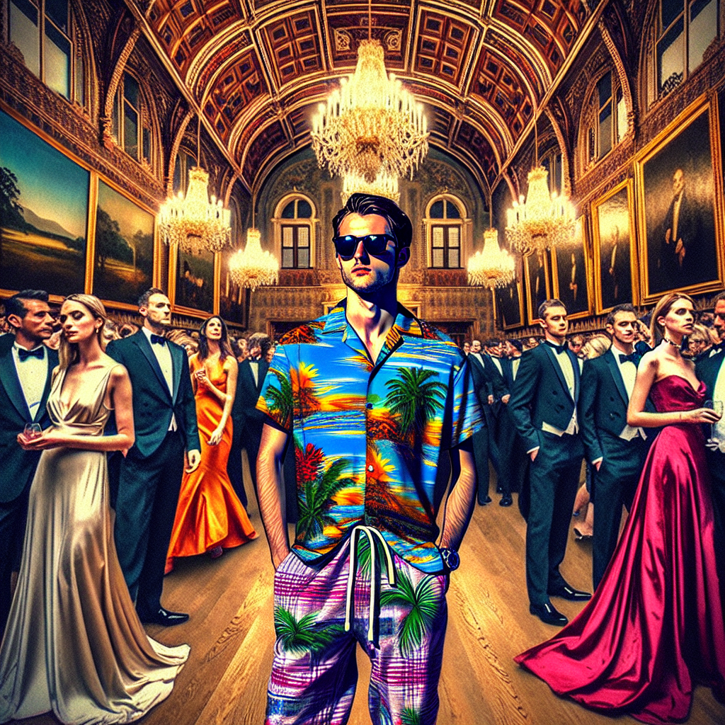 Attend a formal event in casual clothes