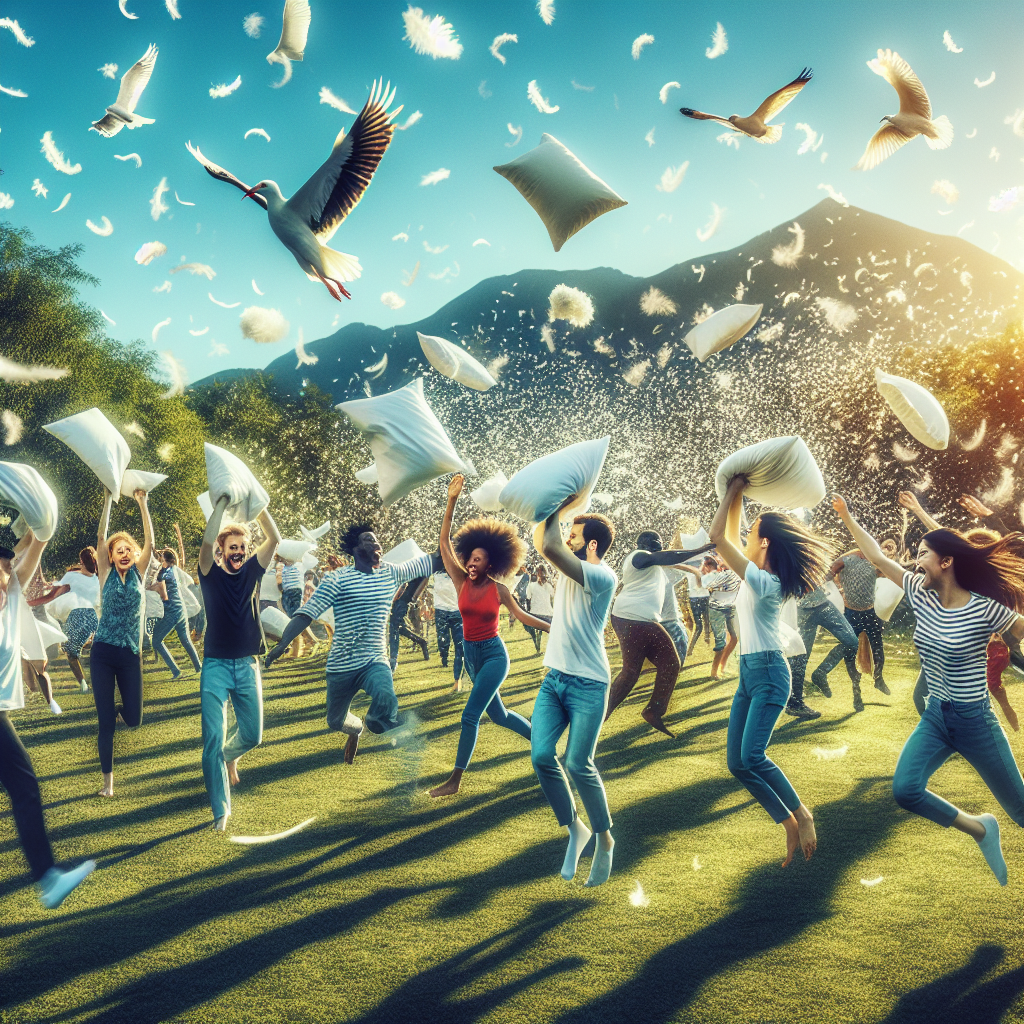 Have a pillow fight with strangers