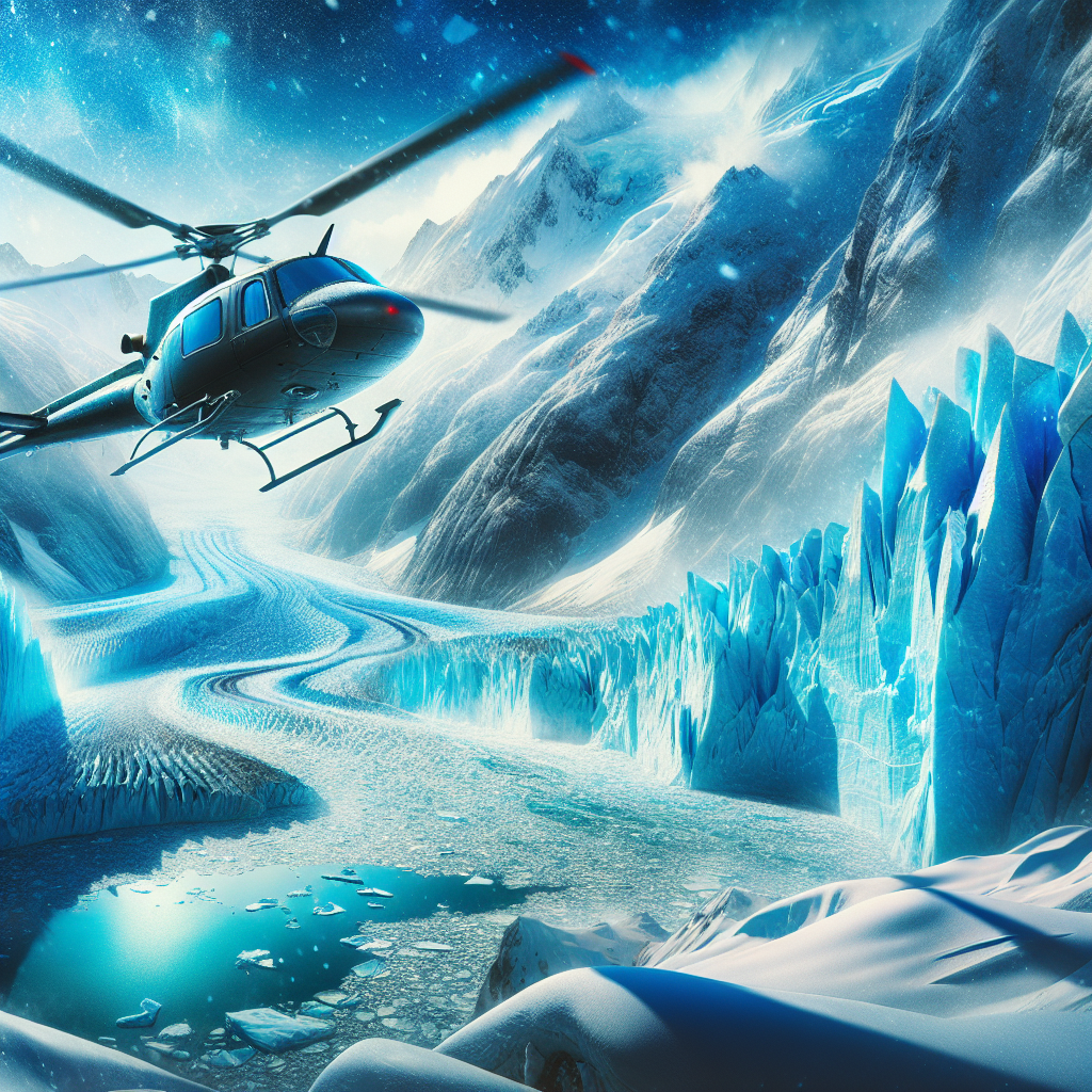 Take a helicopter ride over glaciers