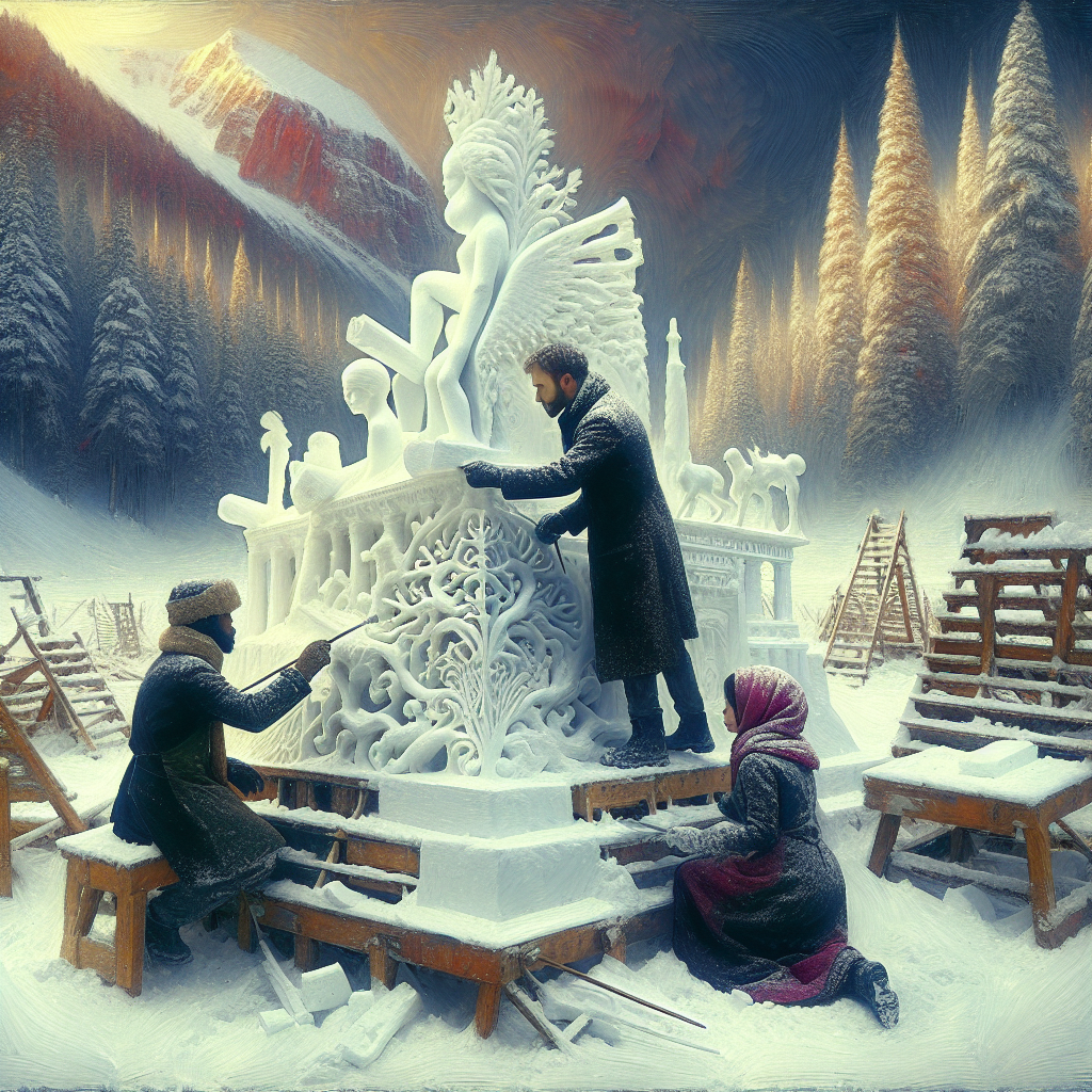 Build an elaborate snow sculpture