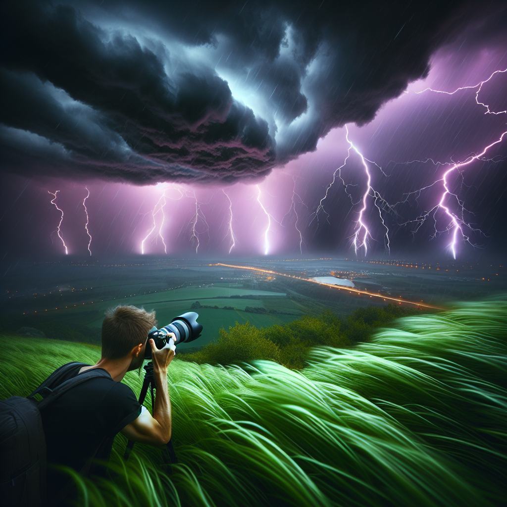 Capture lightning during a storm