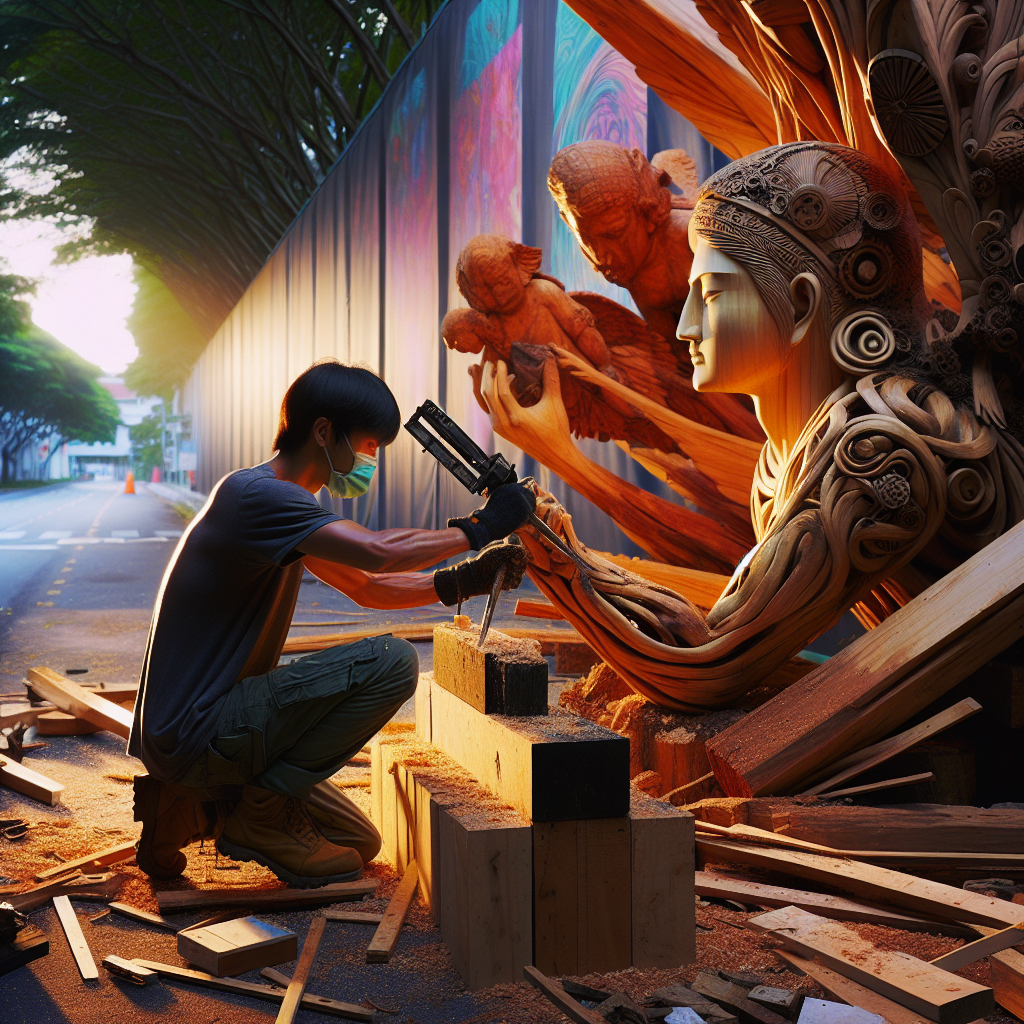 Create a sculpture from recycled materials