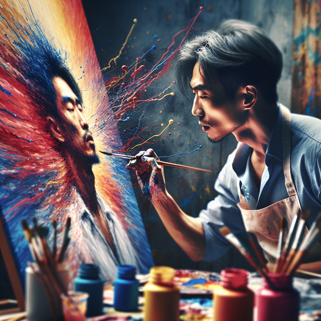 Paint a self-portrait using only primary colors