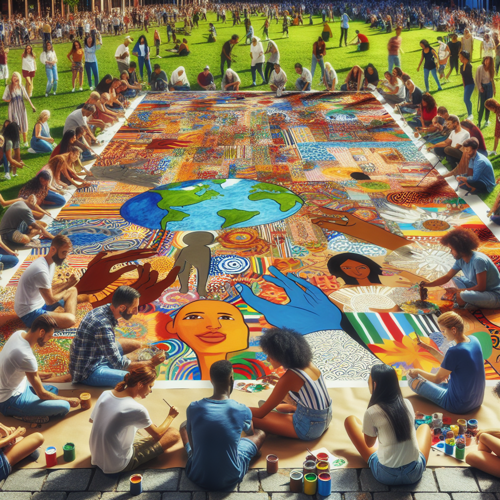 Create a collaborative art piece with strangers