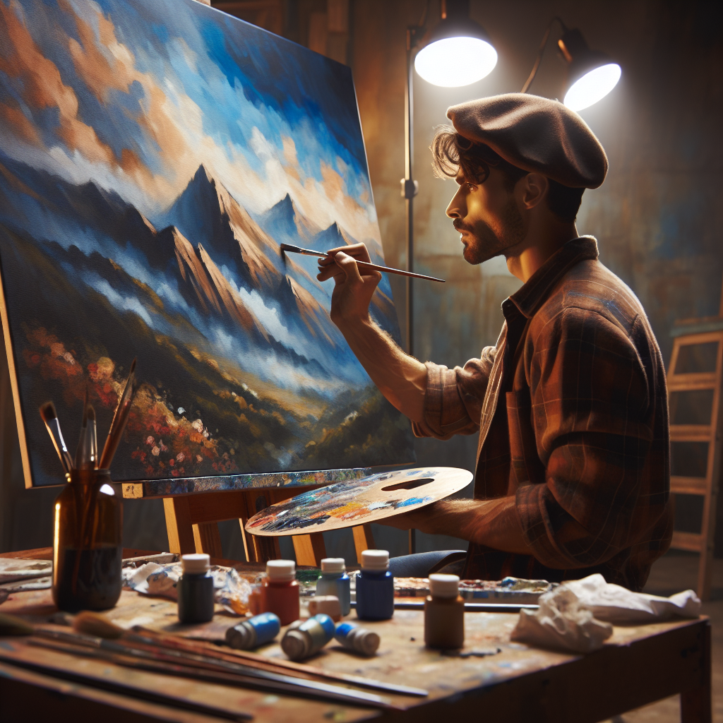 Make a time-lapse video of creating a large painting