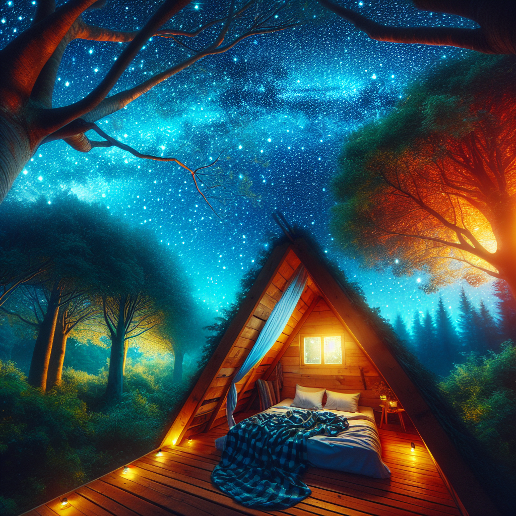 Sleep in a treehouse under the stars