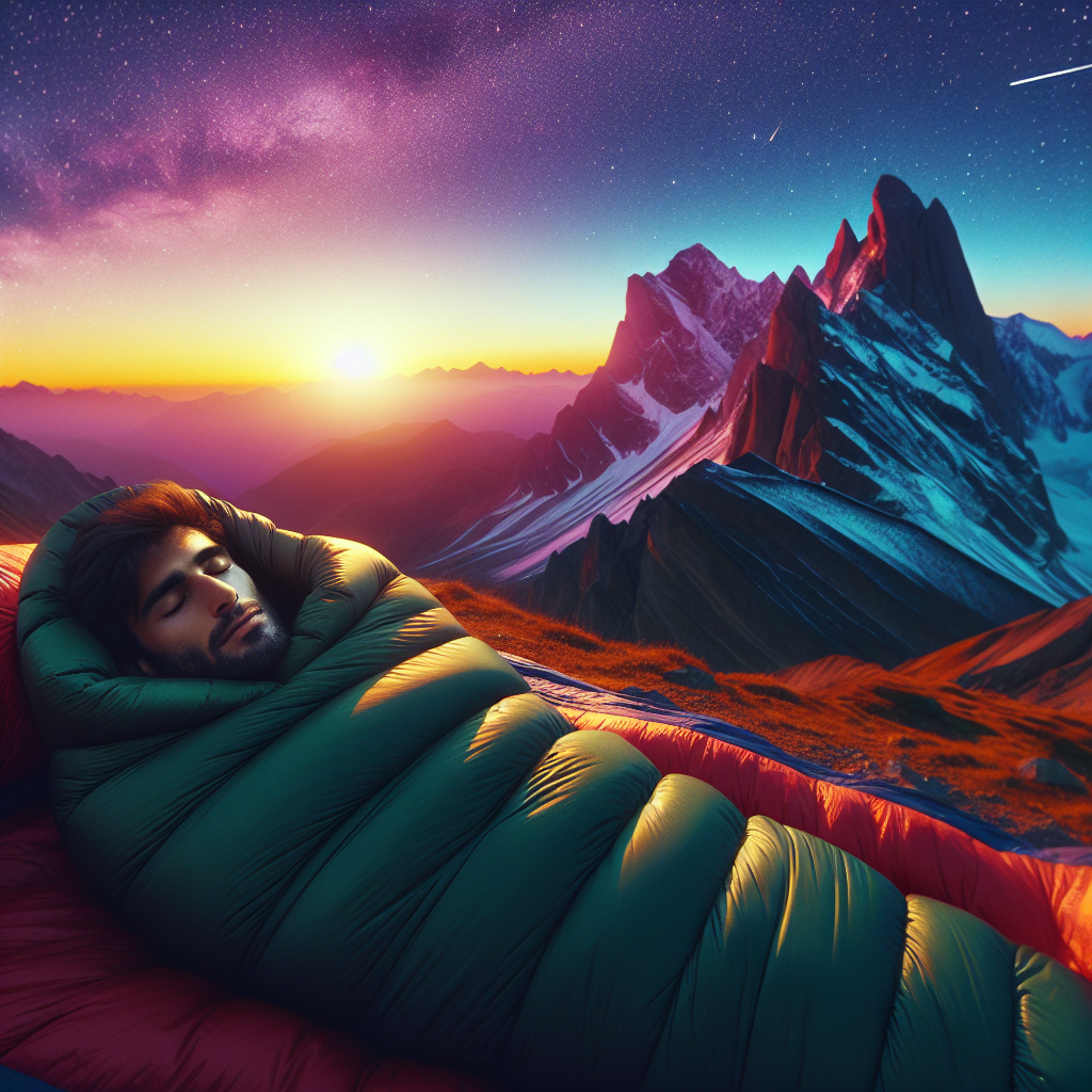 Sleep in a bivy sack on a mountain peak