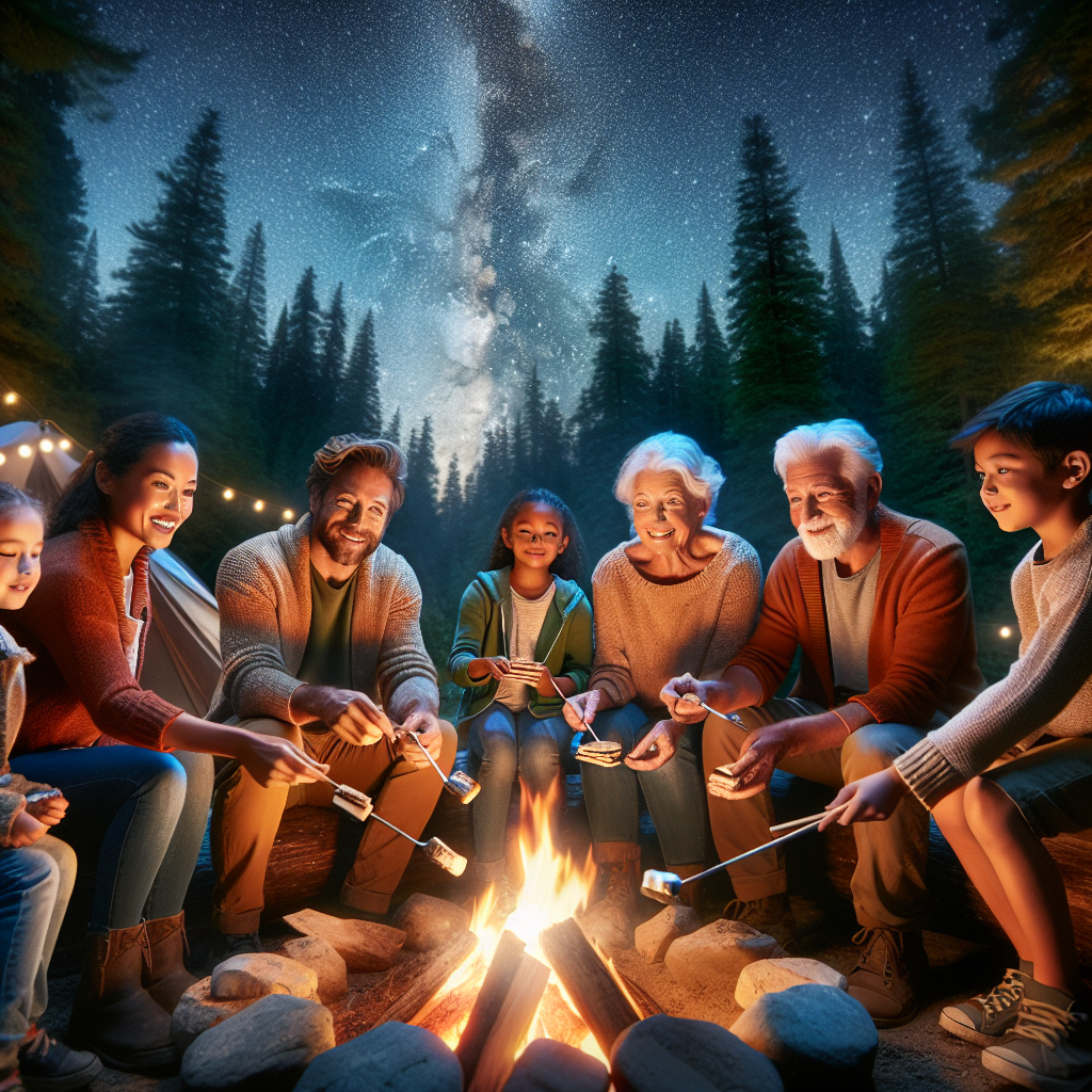 Go family camping with three generations