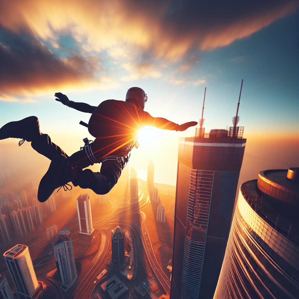 BASE jump from a skyscraper