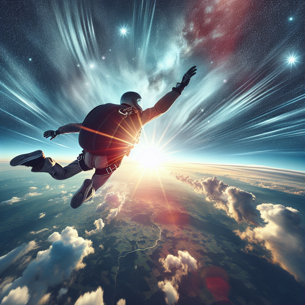 Free fall skydive from 30,000 feet