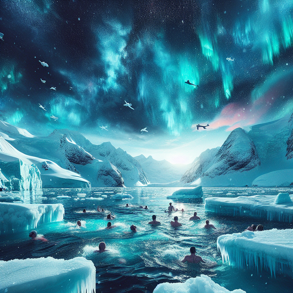 Swim in freezing Arctic waters