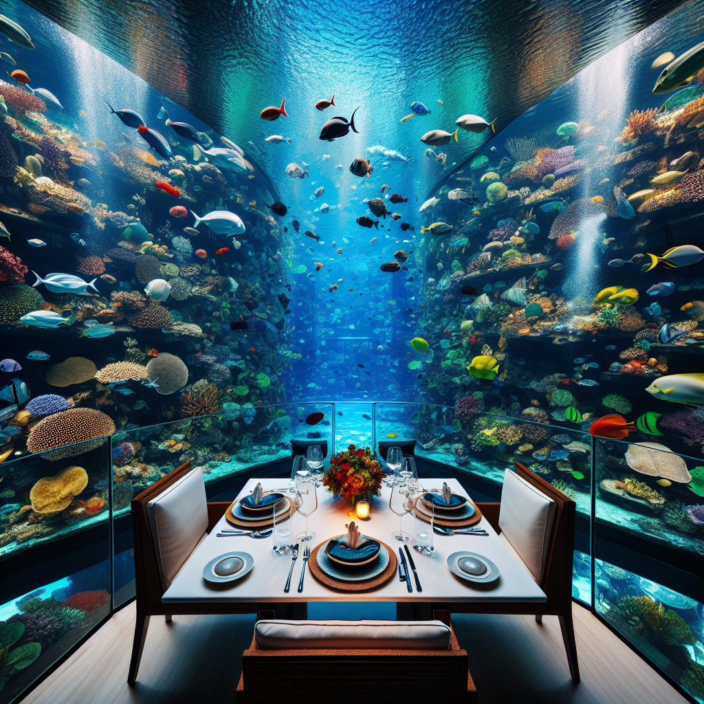Dine underwater at a luxury aquarium restaurant