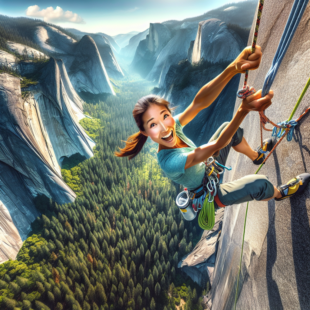 Rock climb in Yosemite Valley