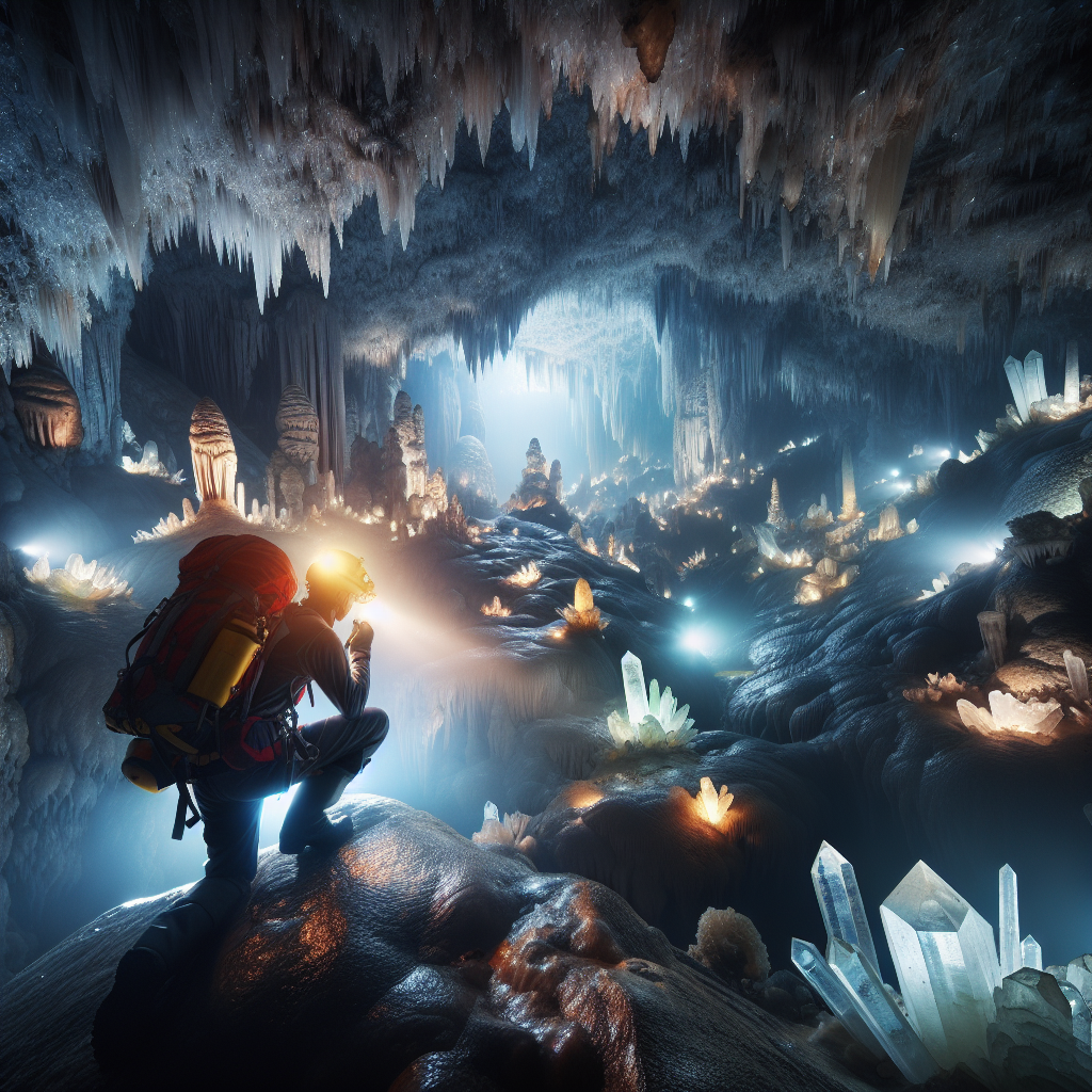 Explore a crystal cave