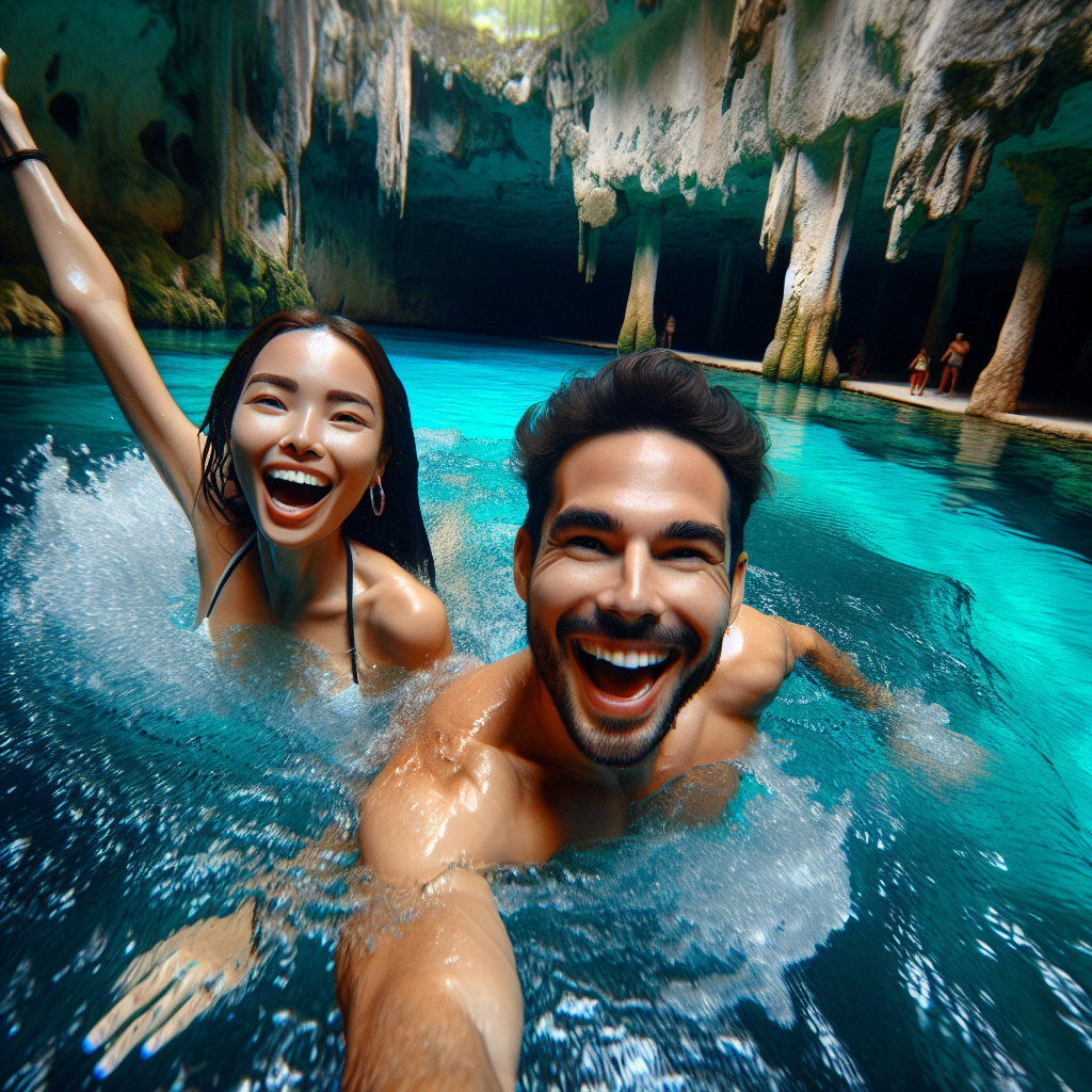 Swim in a cenote in Mexico