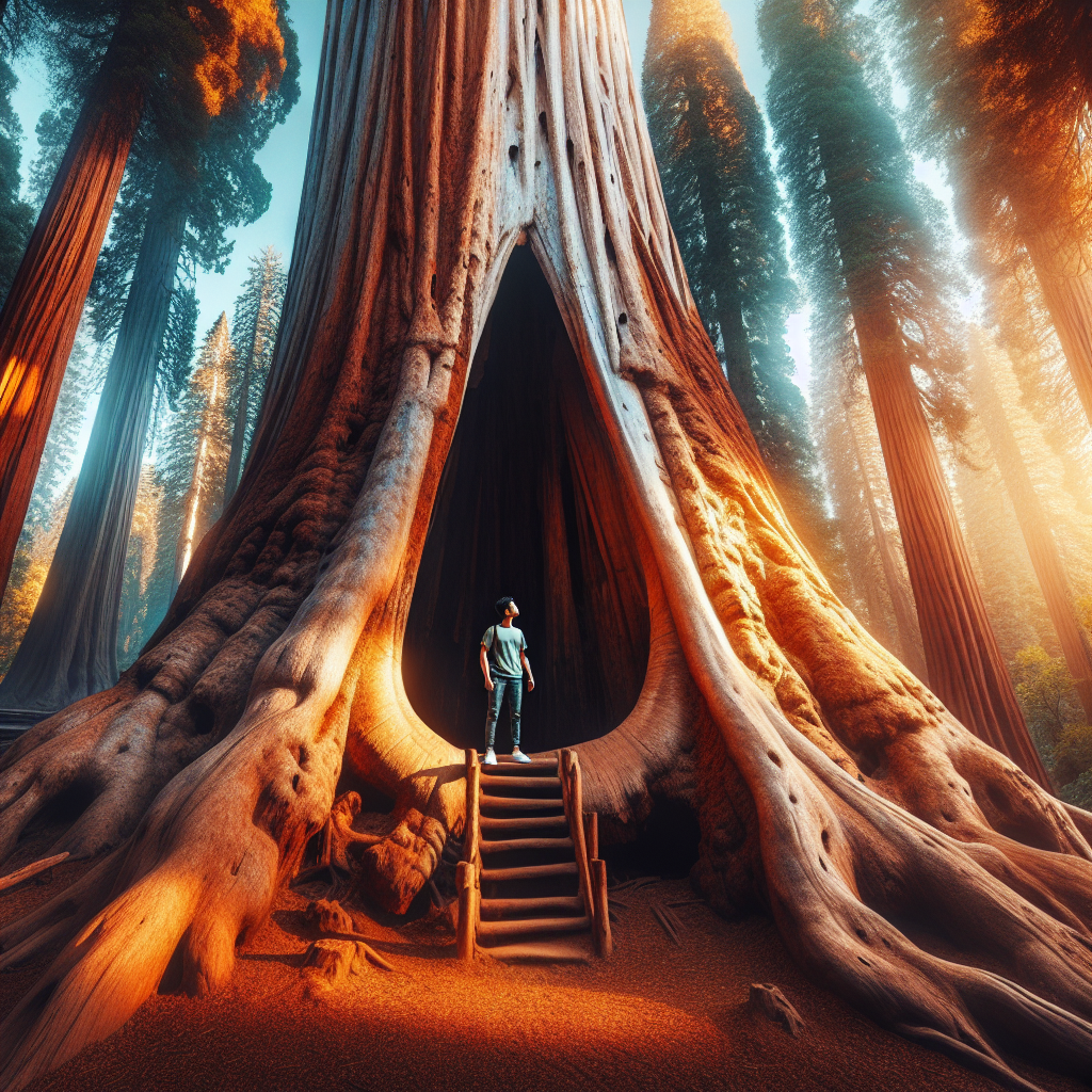 Stand inside a massive tree hollow