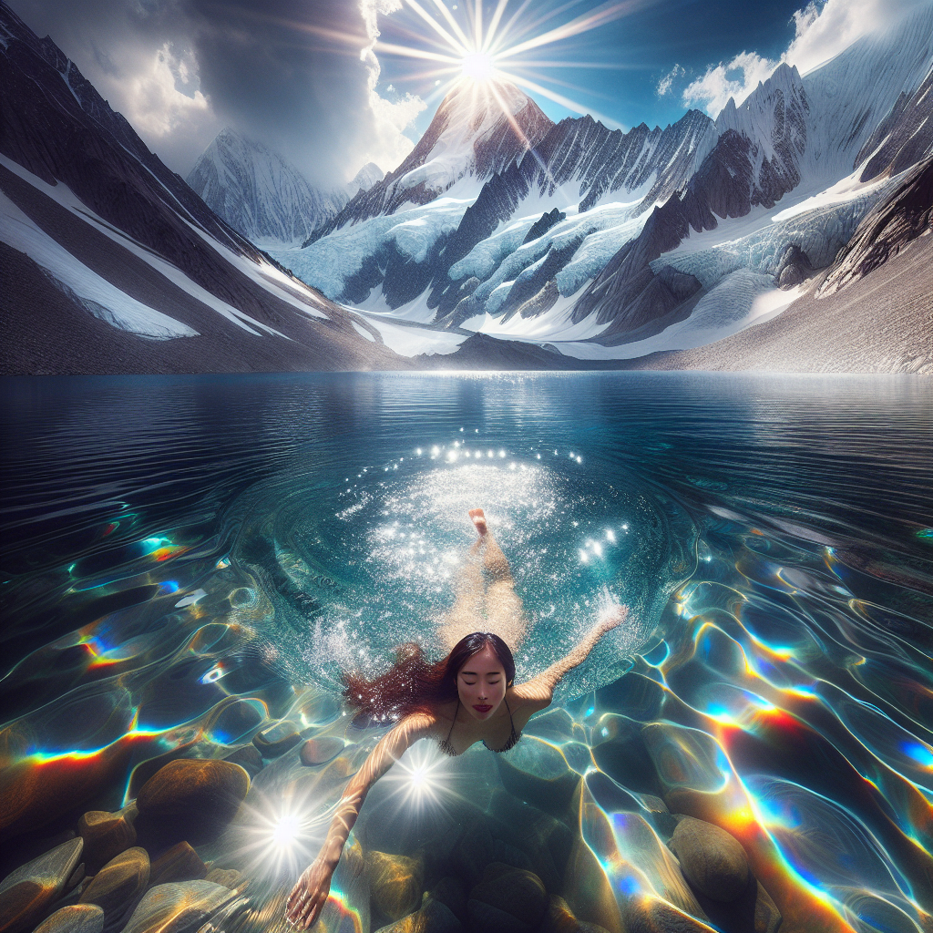 Swim in a mountain lake fed by glacial runoff