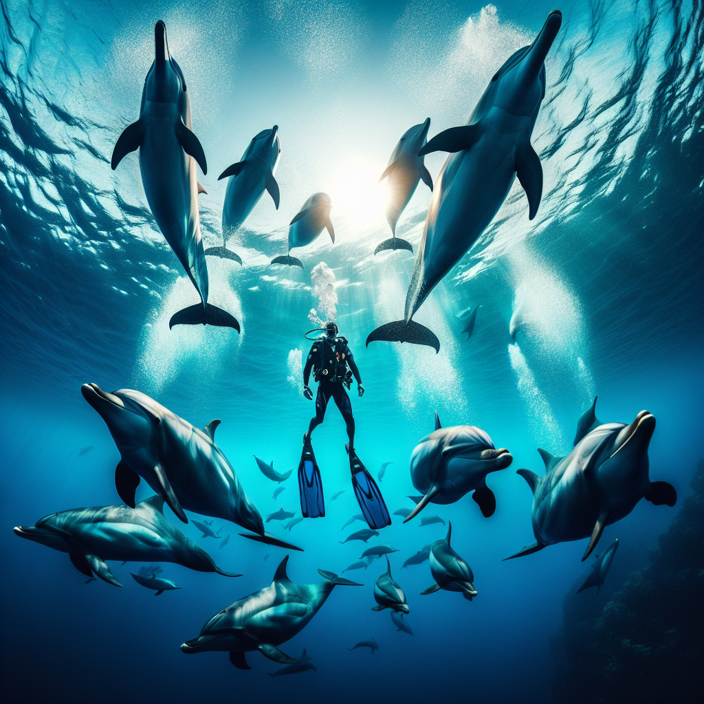 Free dive with dolphins in the wild