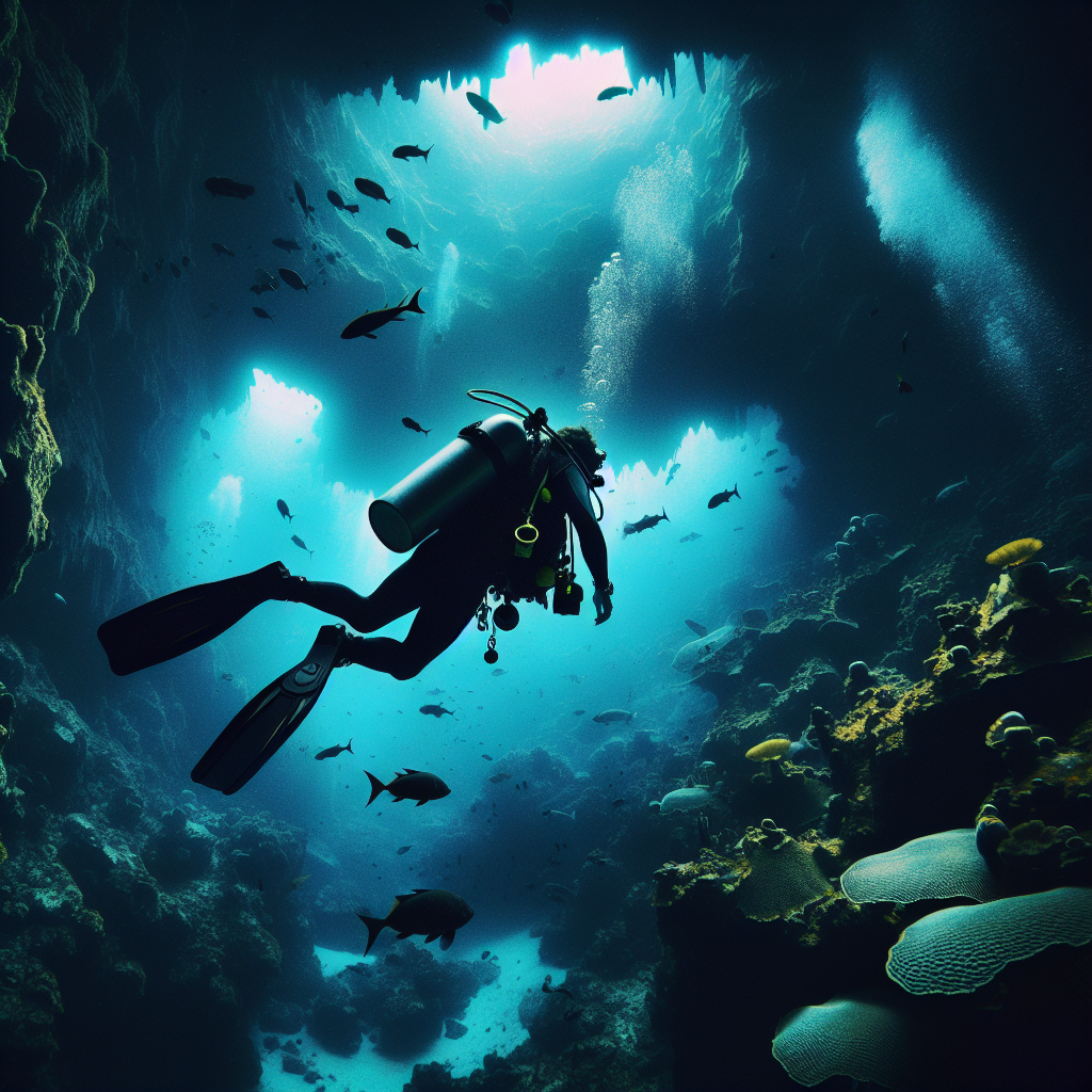 Experience a underwater cave dive