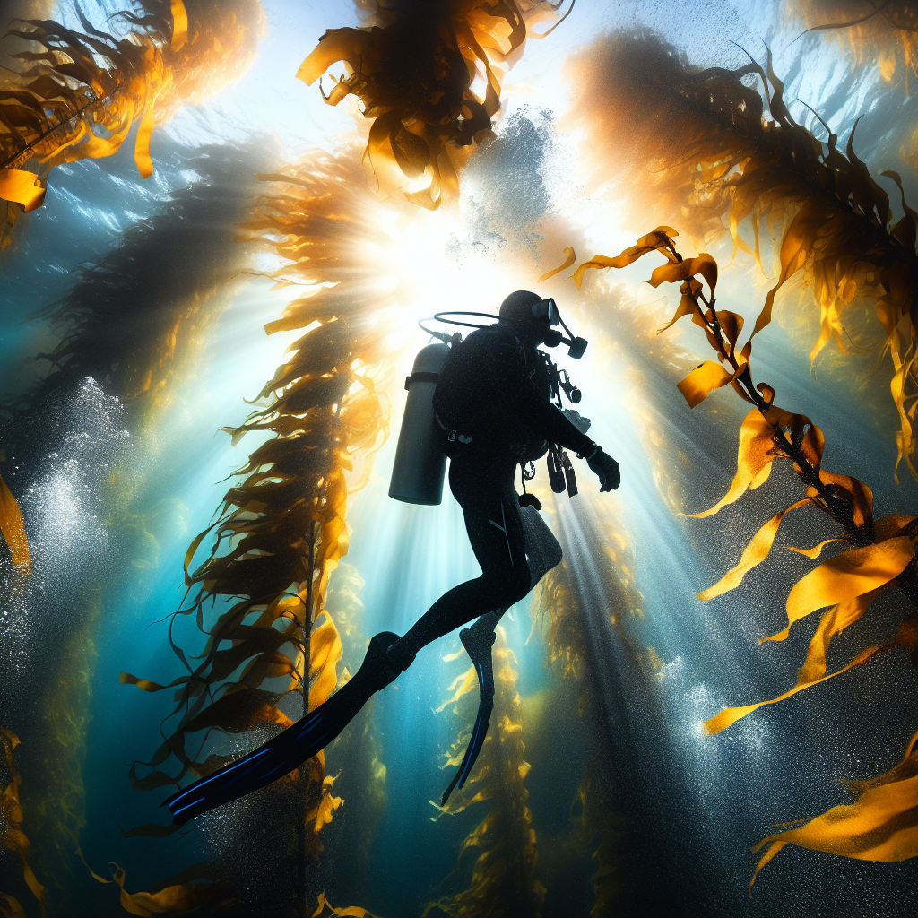 Swim through a kelp forest