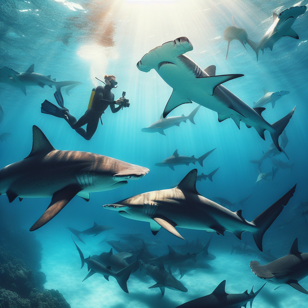 Swim with hammerhead sharks