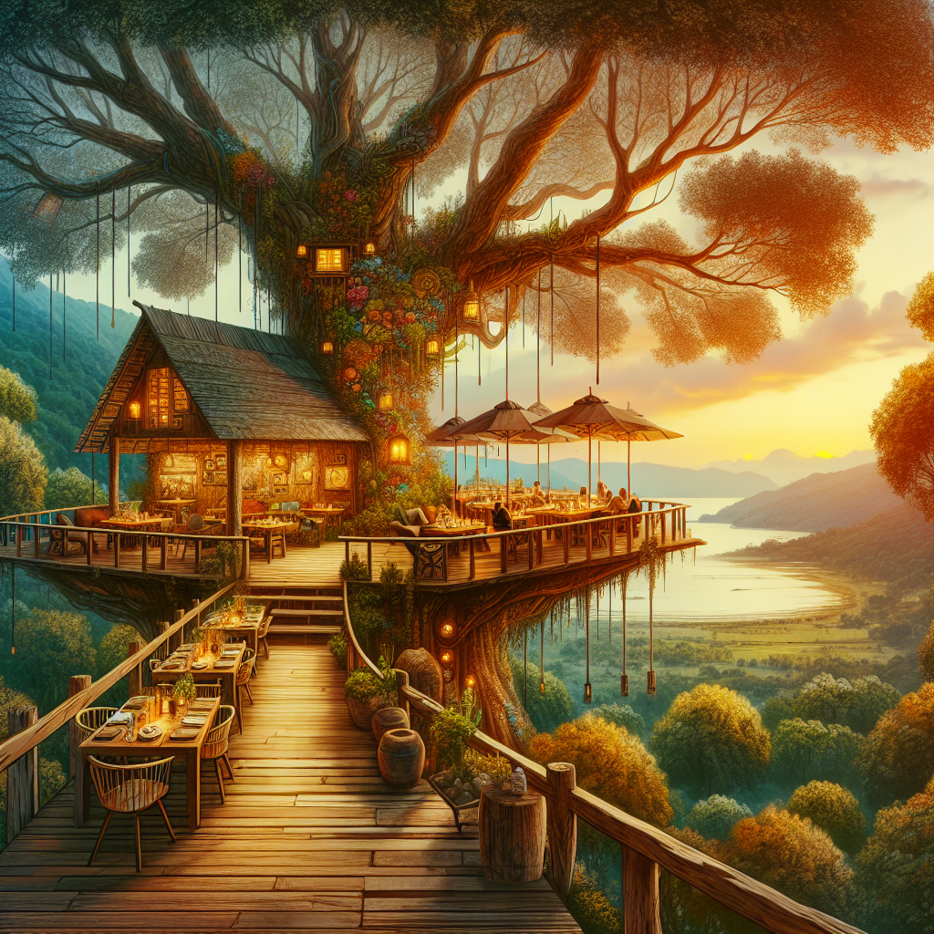 Have a meal at a restaurant in a treehouse