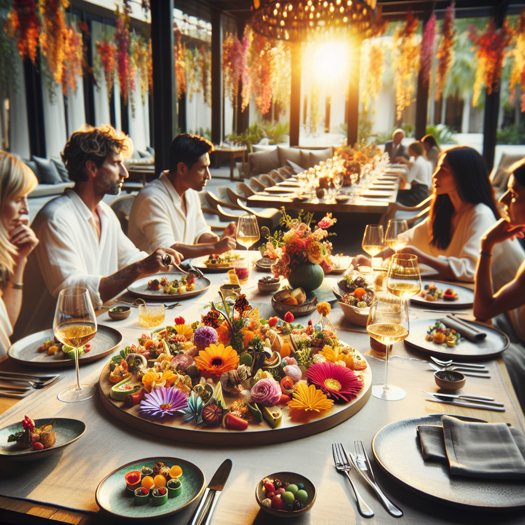 Dine at a restaurant with edible flowers in every dish
