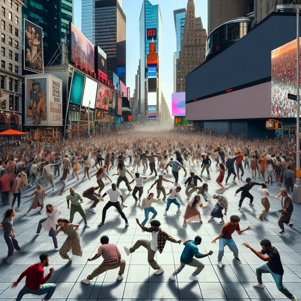 Create a flash mob in Times Square