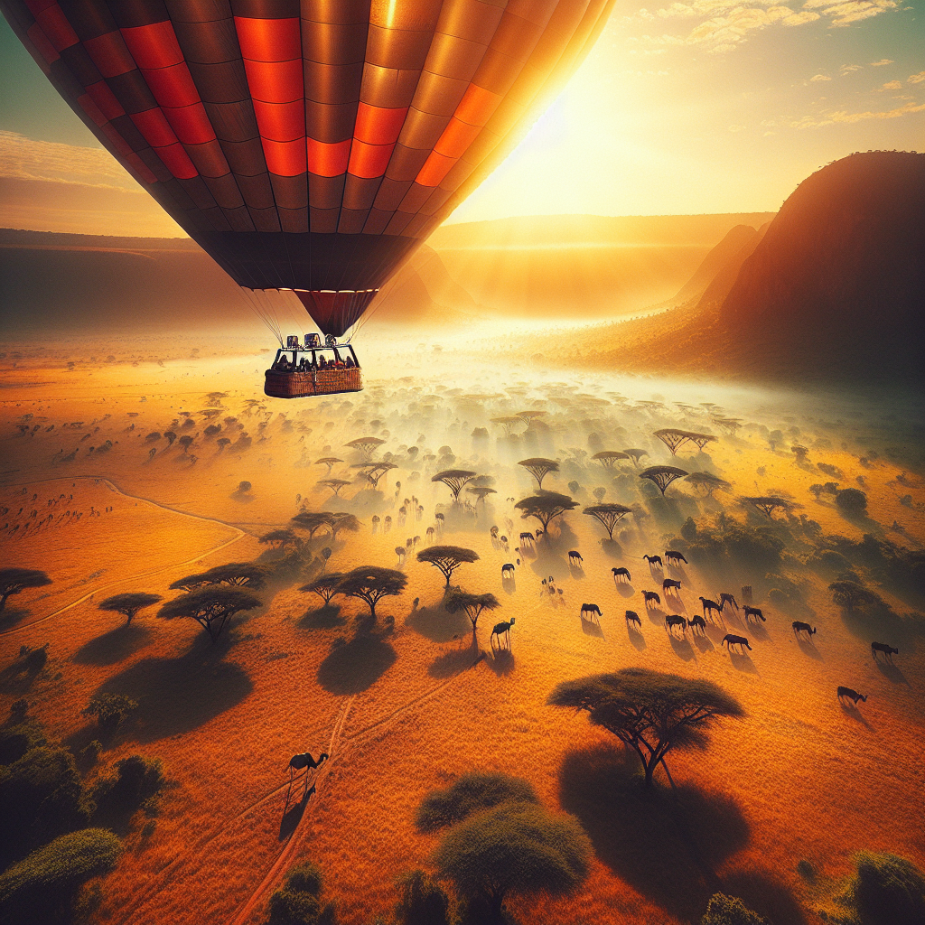 Take a hot air balloon ride over the Serengeti