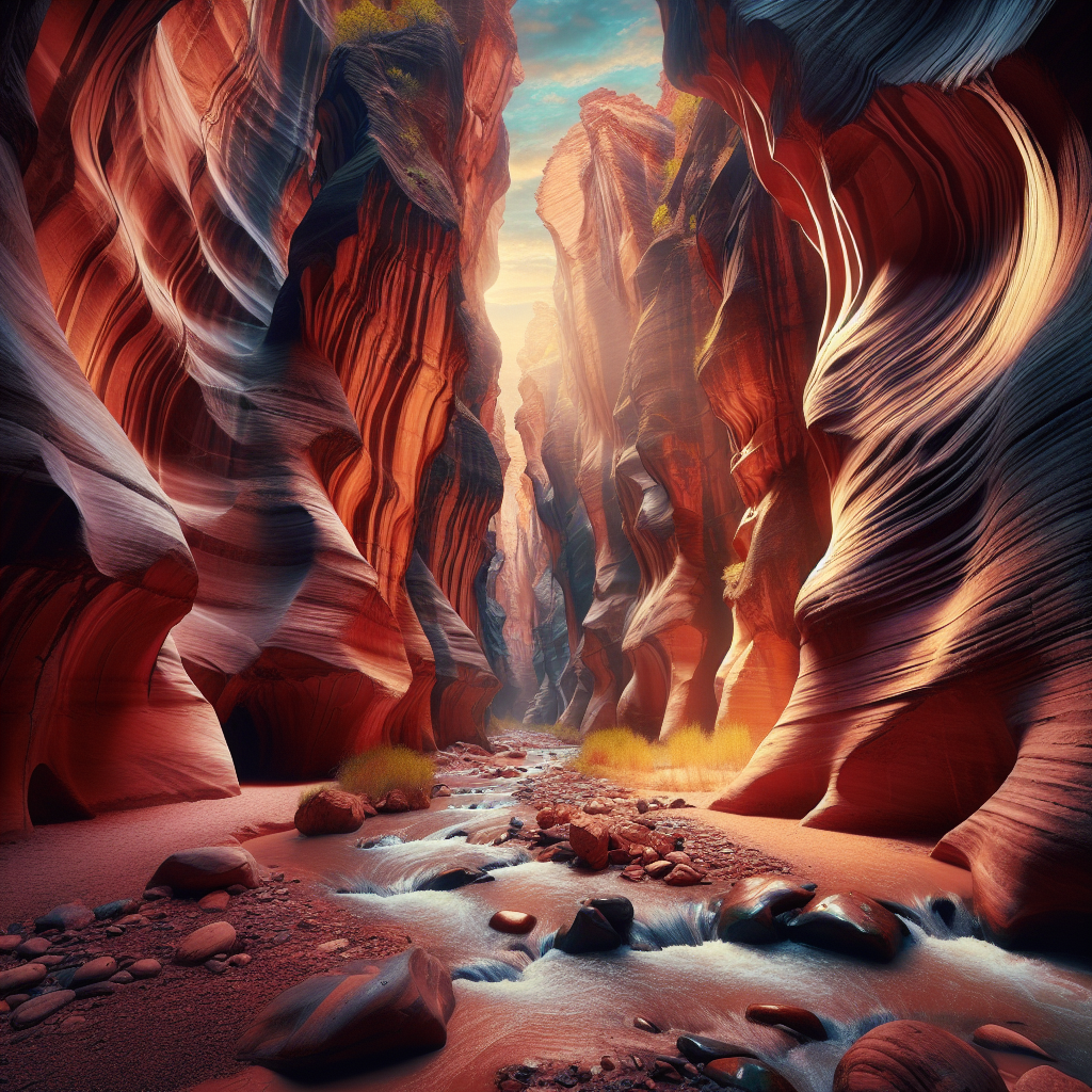 Explore slot canyons carved by water