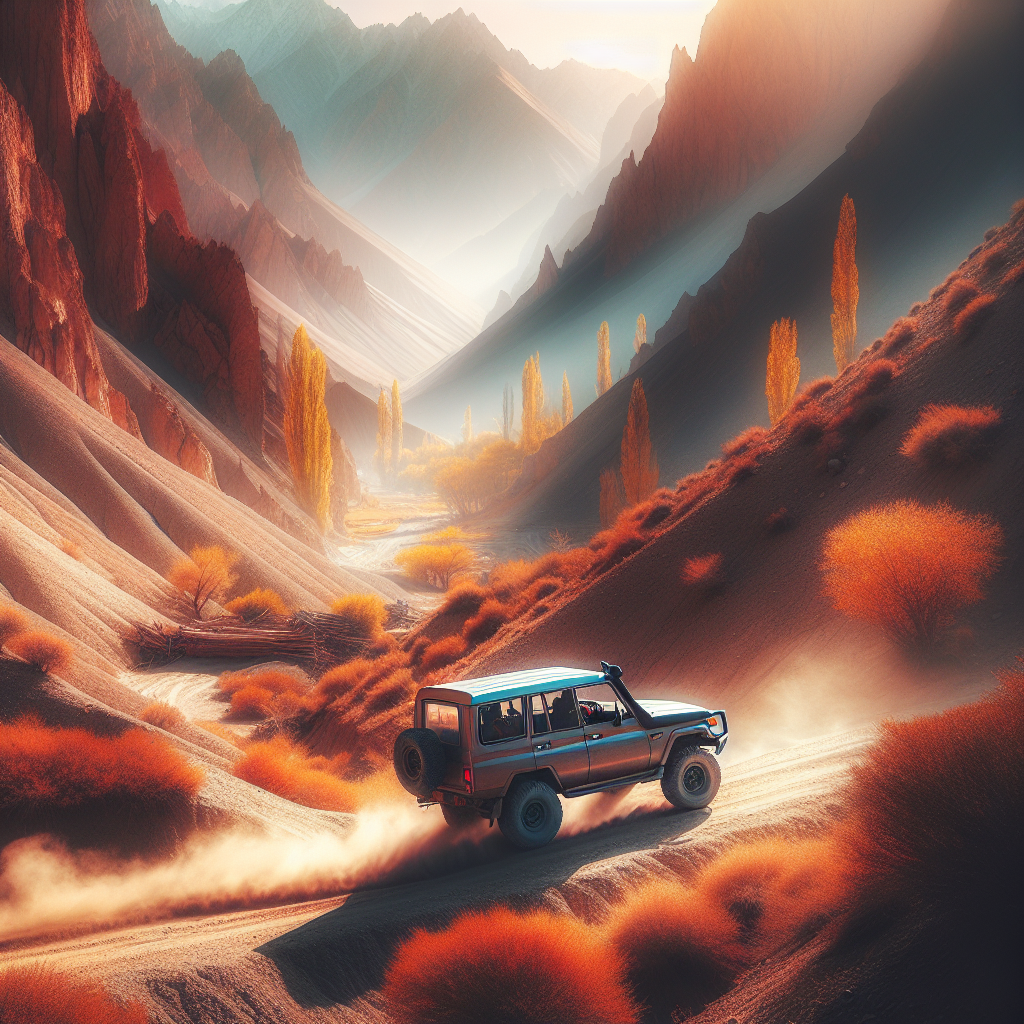 Go off-road driving on desert trails