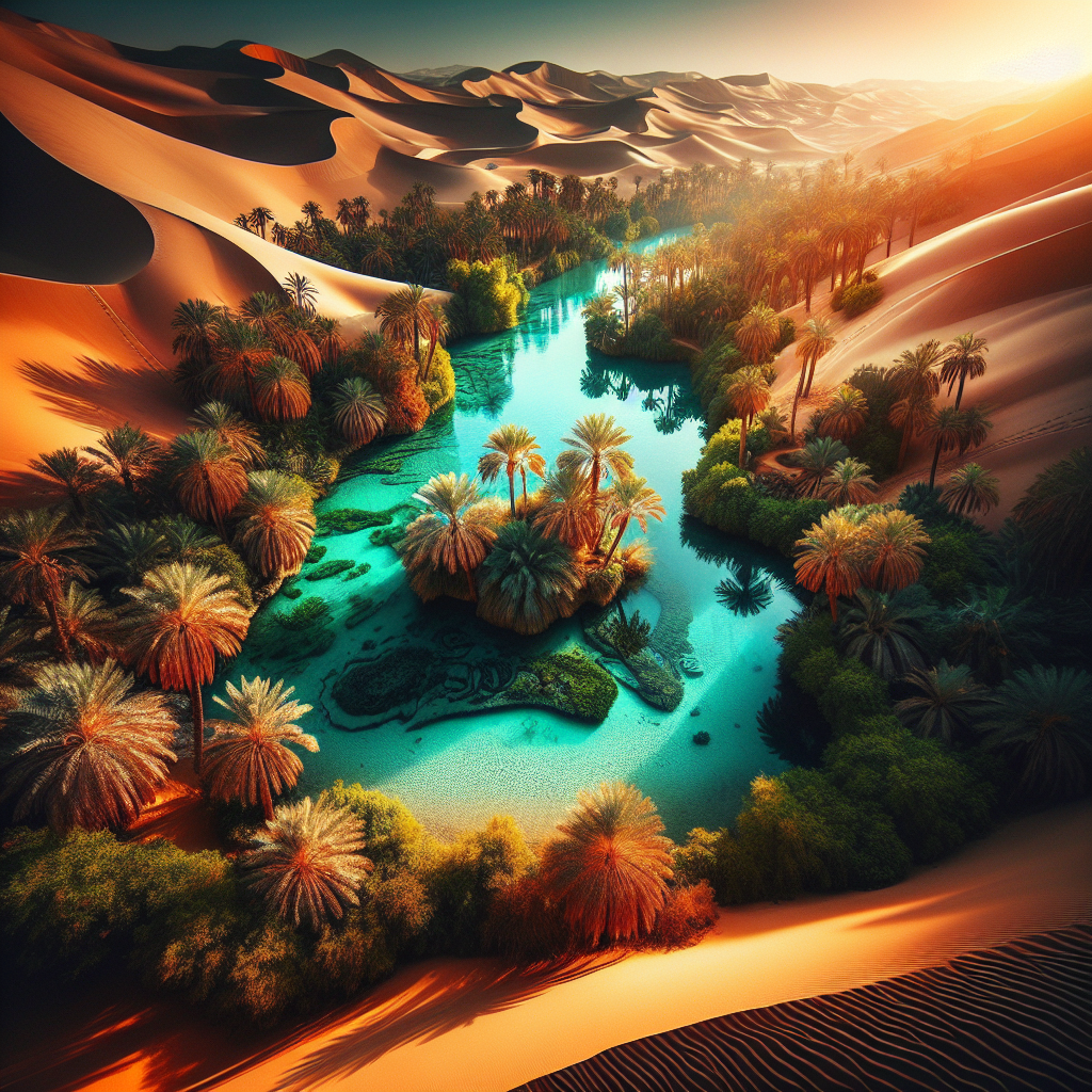 Visit an oasis in the desert