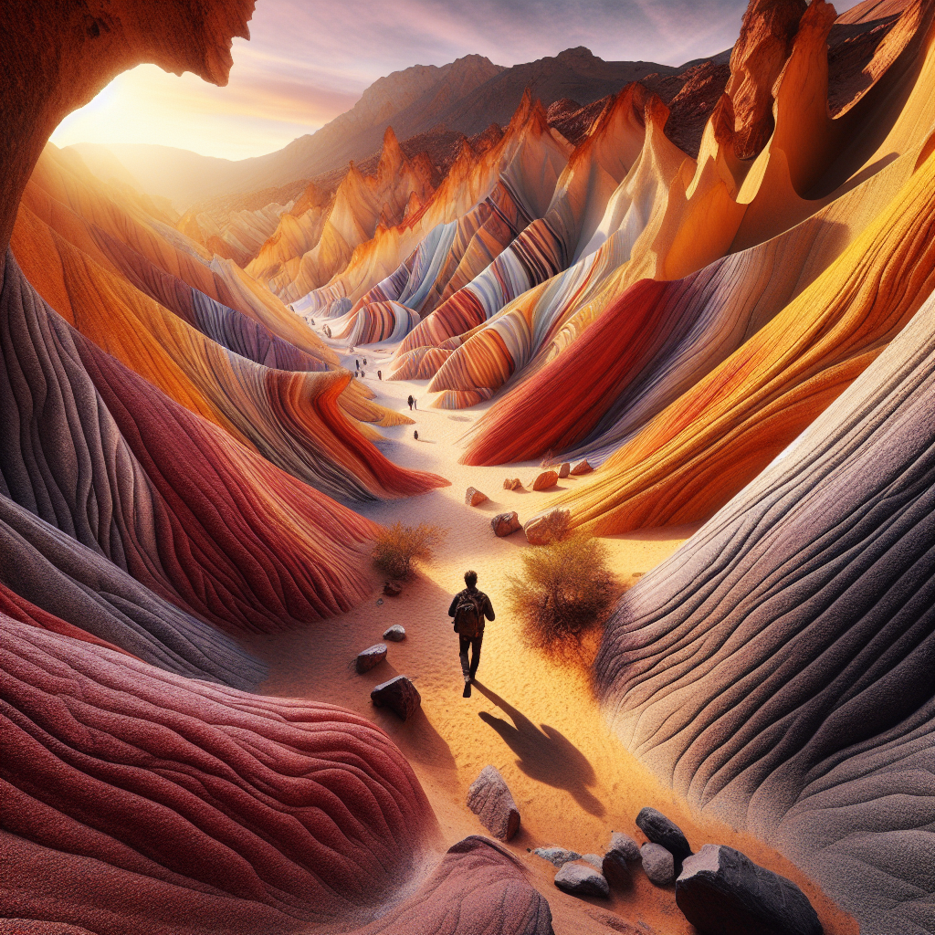 Hike through colorful desert rock formations